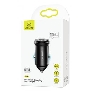 USAMS φορτιστής αυτοκινήτου C14, 1x type-C, 3A 18W, μεταλλικός, μαύρος | eLabstore.gr USAMS φορτιστής αυτοκινήτου C14, 1x type-C, 3A 18W, μεταλλικός, μαύρος | Αξεσουάρ κινητών | elabstore.gr
