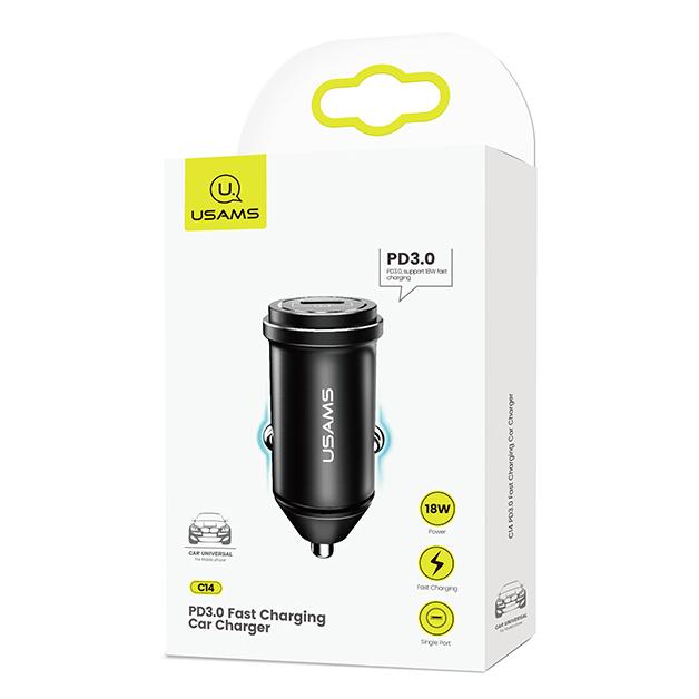 USAMS φορτιστής αυτοκινήτου C14, 1x type-C, 3A 18W, μεταλλικός, μαύρος | eLabstore.gr USAMS φορτιστής αυτοκινήτου C14, 1x type-C, 3A 18W, μεταλλικός, μαύρος | Αξεσουάρ κινητών | elabstore.gr