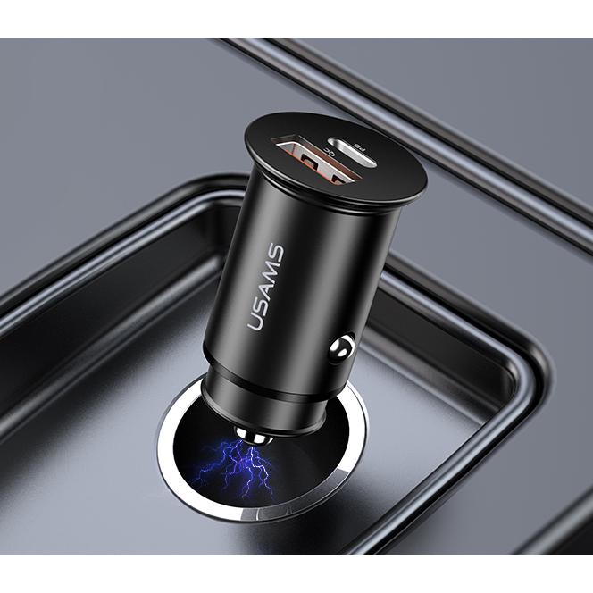 USAMS φορτιστής αυτοκινήτου C15, USB & type-C, 5A, μεταλλικός, μαύρος | eLabstore.gr USAMS φορτιστής αυτοκινήτου C15, USB & type-C, 5A, μεταλλικός, μαύρος | Αξεσουάρ κινητών | elabstore.gr