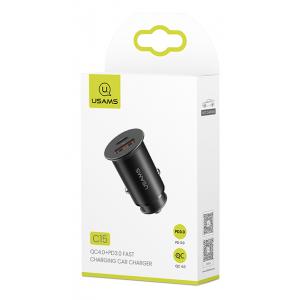 USAMS φορτιστής αυτοκινήτου C15, USB & type-C, 5A, μεταλλικός, μαύρος | eLabstore.gr USAMS φορτιστής αυτοκινήτου C15, USB & type-C, 5A, μεταλλικός, μαύρος | Αξεσουάρ κινητών | elabstore.gr