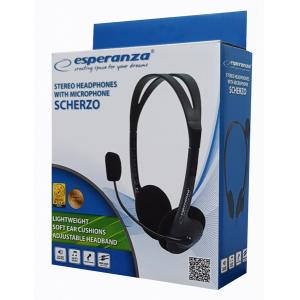 ESPERANZA Headphones με μικρόφωνο Scherzo EH102, 2x 3.5mm, 2.5m, μαύρα | eLabstore.gr ESPERANZA Headphones με μικρόφωνο Scherzo EH102, 2x 3.5mm, 2.5m, μαύρα | Συνοδευτικά PC | elabstore.gr