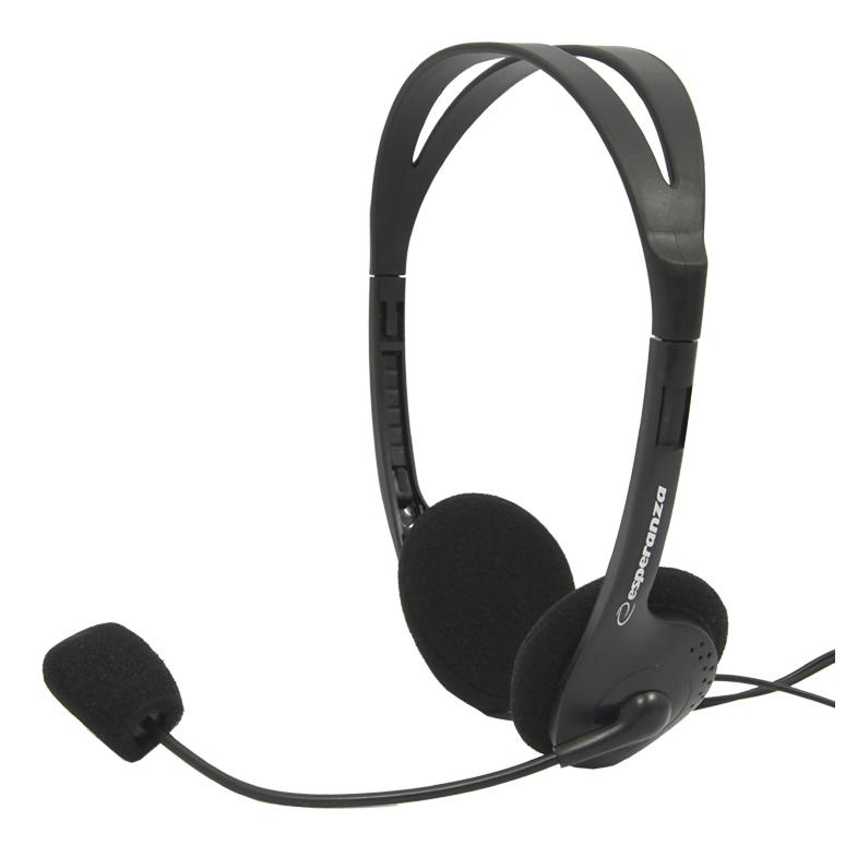 ESPERANZA Headphones με μικρόφωνο Scherzo EH102, 2x 3.5mm, 2.5m, μαύρα | eLabstore.gr ESPERANZA Headphones με μικρόφωνο Scherzo EH102, 2x 3.5mm, 2.5m, μαύρα | Συνοδευτικά PC | elabstore.gr