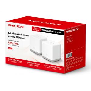 MERCUSYS Mesh Wi-Fi System Halo S3, 300Mbps, 802.11k/v, 2τμχ, Ver. 1.0 | Δικτυακά | elabstore.gr