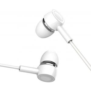 USAMS earphones με μικρόφωνο EP-12, 10mm, 1.2m, λευκά | Αξεσουάρ κινητών | elabstore.gr