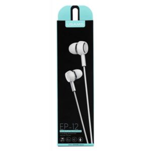 USAMS earphones με μικρόφωνο EP-12, 10mm, 1.2m, λευκά | Αξεσουάρ κινητών | elabstore.gr