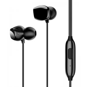 USAMS earphones με μικρόφωνο EP-28, 9mm, 3.5mm, 1.2m, μαύρα | Αξεσουάρ κινητών | elabstore.gr