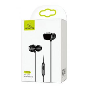 USAMS earphones με μικρόφωνο EP-28, 9mm, 3.5mm, 1.2m, μαύρα | Αξεσουάρ κινητών | elabstore.gr