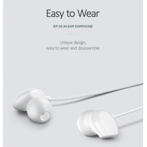 USAMS earphones με μικρόφωνο EP-28, 9mm, 3.5mm, 1.2m, λευκά | Αξεσουάρ κινητών | elabstore.gr