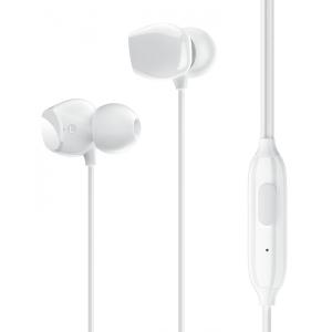 USAMS earphones με μικρόφωνο EP-28, 9mm, 3.5mm, 1.2m, λευκά | Αξεσουάρ κινητών | elabstore.gr