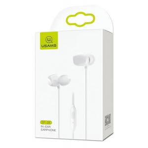 USAMS earphones με μικρόφωνο EP-28, 9mm, 3.5mm, 1.2m, λευκά | Αξεσουάρ κινητών | elabstore.gr