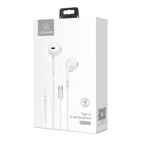 USAMS earphones με μικρόφωνο EP-34, type-C, 1m, λευκά | eLabstore.gr USAMS earphones με μικρόφωνο EP-34, type-C, 1m, λευκά - Image 6