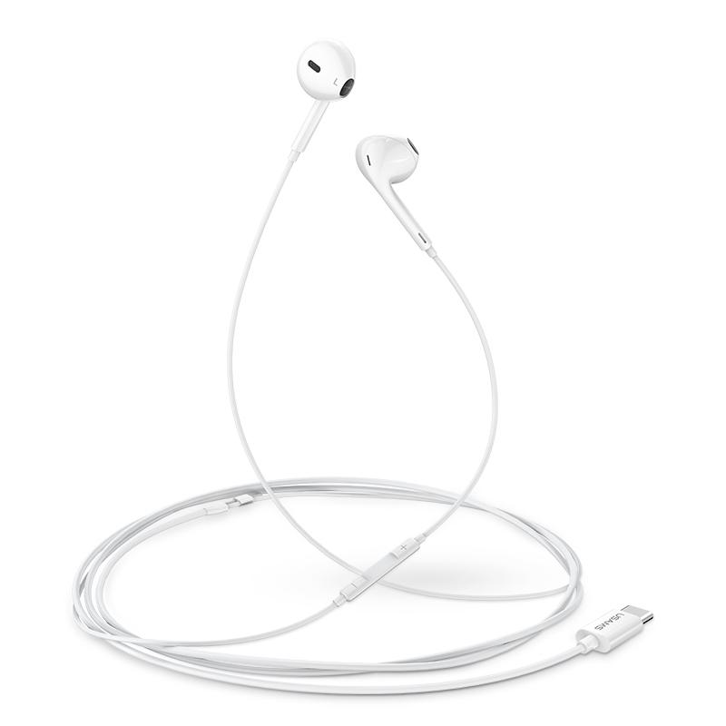 USAMS earphones με μικρόφωνο EP-34, type-C, 1m, λευκά | eLabstore.gr USAMS earphones με μικρόφωνο EP-34, type-C, 1m, λευκά | Αξεσουάρ κινητών | elabstore.gr