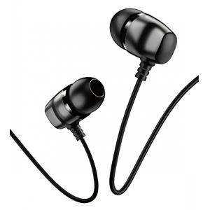 USAMS earphones με μικρόφωνο EP-36, 10mm, 3.5mm, 1.2m, μαύρα | Αξεσουάρ κινητών | elabstore.gr