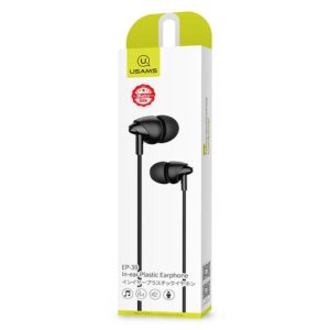 USAMS earphones με μικρόφωνο EP-39, 10mm, 1.2m, μαύρα | Αξεσουάρ κινητών | elabstore.gr