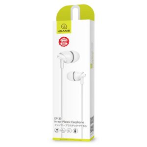 USAMS earphones με μικρόφωνο EP-39, 10mm, 1.2m, λευκά | Αξεσουάρ κινητών | elabstore.gr