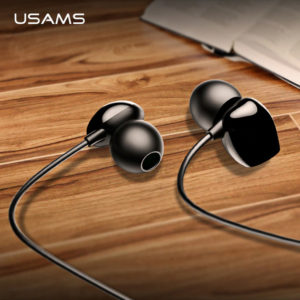 USAMS earphones με μικρόφωνο EP-9, 9mm, 1.2m, μαύρα | Αξεσουάρ κινητών | elabstore.gr