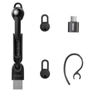 BASEUS bluetooth headset Enkok NGA05-01, μαγνητικό, μαύρο | Αξεσουάρ κινητών | elabstore.gr