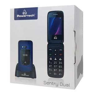 POWERTECH Κινητό Τηλέφωνο Sentry Dual, 2 οθόνες, SOS Call, φακός, μπλε | Mobile Συσκευές | elabstore.gr