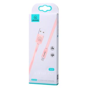 USAMS Καλώδιο USB σε Lightning US-SJ199, 1.2m, ροζ | Αξεσουάρ κινητών | elabstore.gr