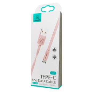 USAMS Καλώδιο USB σε Type-C US-SJ200, 1.2m, ροζ | Αξεσουάρ κινητών | elabstore.gr