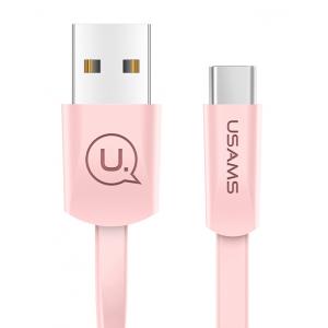 USAMS Καλώδιο USB σε Type-C US-SJ200, 1.2m, ροζ | Αξεσουάρ κινητών | elabstore.gr
