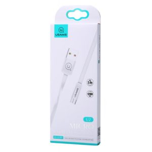 USAMS Καλώδιο USB σε Micro USB US-SJ201, 1.2m, λευκό | Αξεσουάρ κινητών | elabstore.gr