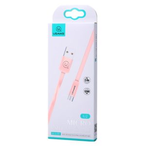 USAMS Καλώδιο USB σε Micro USB US-SJ201, 1.2m, ροζ | Αξεσουάρ κινητών | elabstore.gr