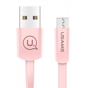 USAMS Καλώδιο USB σε Micro USB US-SJ201, 1.2m, ροζ | Αξεσουάρ κινητών | elabstore.gr