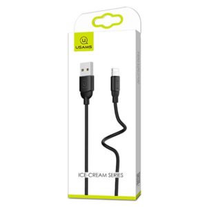 USAMS Καλώδιο USB σε Lightning US-SJ245, Ice-Cream, 1m, μαύρο | Αξεσουάρ κινητών | elabstore.gr