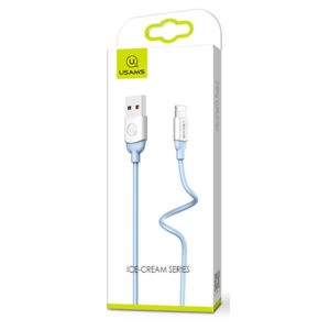 USAMS Καλώδιο USB σε Lightning US-SJ245, Ice-Cream, 1m, μπλε | Αξεσουάρ κινητών | elabstore.gr