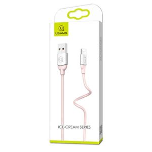 USAMS Καλώδιο USB σε Lightning US-SJ245, Ice-Cream, 1m, ροζ | Αξεσουάρ κινητών | elabstore.gr