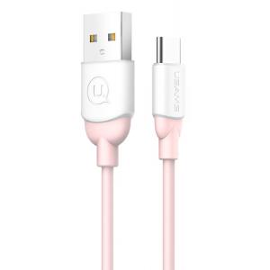 USAMS Καλώδιο USB σε Type-C US-SJ246, Ice-Cream , 1m, ροζ | Αξεσουάρ κινητών | elabstore.gr