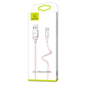 USAMS Καλώδιο USB σε Micro USB US-SJ247, Ice-Cream , 1m, ροζ | Αξεσουάρ κινητών | elabstore.gr