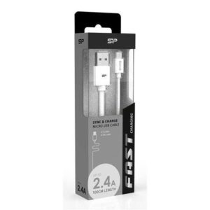 SILICON POWER καλώδιο USB σε Micro USB LK10AB, 2.4A, QC 3.0, 1m, μαύρο | Αξεσουάρ κινητών | elabstore.gr