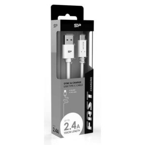 SILICON POWER καλώδιο USB σε USB Type-C LK10AC, 2.4A, QC 3.0, 1m, μαύρο | Αξεσουάρ κινητών | elabstore.gr