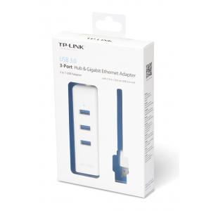 TP-LINK Αντάπτορας USB 3.0 Hub & Gigabit, 3 Port, 18.5cm | Συνοδευτικά PC | elabstore.gr