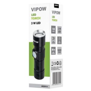 VIPOW φακός URZ0914 με ζουμ, 3W 120 lumen, μεταλλικός, μαύρος | eLabstore.gr VIPOW φακός URZ0914 με ζουμ, 3W 120 lumen, μεταλλικός, μαύρος | Φωτισμός | elabstore.gr