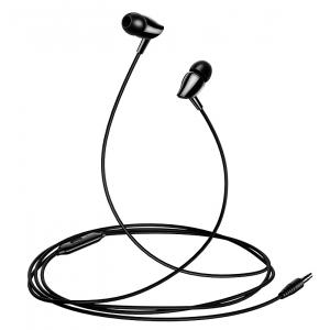 USAMS earphones με μικρόφωνο EP-37, 10mm, 1.2m, μαύρα | Αξεσουάρ κινητών | elabstore.gr
