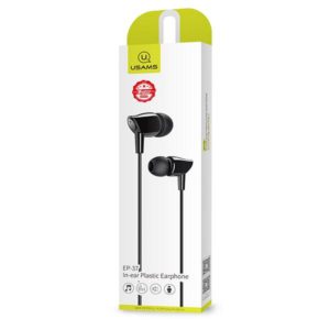 USAMS earphones με μικρόφωνο EP-37, 10mm, 1.2m, μαύρα | Αξεσουάρ κινητών | elabstore.gr