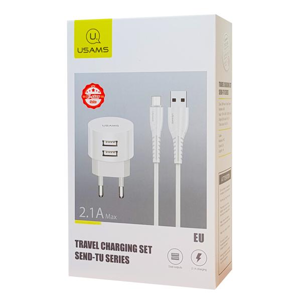 USAMS φορτιστής τοίχου T20 & καλώδιο Micro USB, 2x USB, 2.1A, λευκός | eLabstore.gr USAMS φορτιστής τοίχου T20 & καλώδιο Micro USB, 2x USB, 2.1A, λευκός | Αξεσουάρ κινητών | elabstore.gr