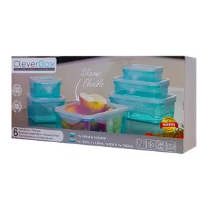 GENIUS IDEAS σετ δοχείων τροφίμων CleverBox 023070, 6 μεγέθη, μπλε | Οικιακές & Προσωπικές Συσκευές | elabstore.gr