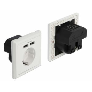 DELOCK Αντάπτορας ρεύματος 11471, 2x USB, 2.4A, λευκός | Τροφοδοσία Ρεύματος | elabstore.gr