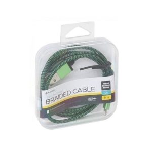 Καλώδιο USB data για iPhone5/iPad με fabric braided επένδυση καλωδίου OMEGA 1m πράσινο | eLabstore.gr