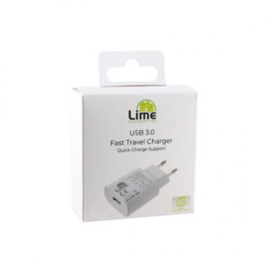 Universal USB 3.0 Fast Travel Wall Charger LTC14 QC 3.0 4000mA 21W Λευκό Lime | Περιφερειακά | elabstore.gr