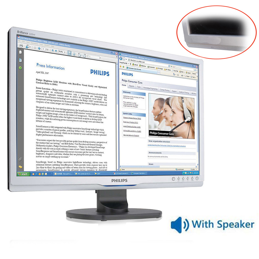 Used Monitor (A-) 220BW TFT/Philips/22"/1680 x1050/Silver/Black/With Speakers/D-SUB & DVI-D & USB Hu | eLabstore.gr Used Monitor (A-) 220BW TFT/Philips/22"/1680 x1050/Silver/Black/With Speakers/D-SUB & DVI-D & USB Hu | ELABSTORE.GR