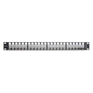 DELOCK Keystone Patch Panel 19", 48-port, 1U, μαύρο | Εξοπλισμός IT | elabstore.gr