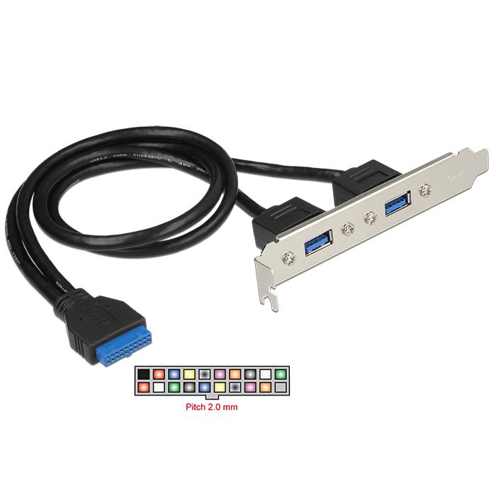 DELOCK Cable USB 3.0 2x Type-A female σε 19pin header female | PC & Αναβάθμιση | elabstore.gr