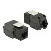 POWERTECH keystone module RJ45 female CAB-N150, Cat.6Α UTP 180°, μαύρο | Εξοπλισμός IT | elabstore.gr