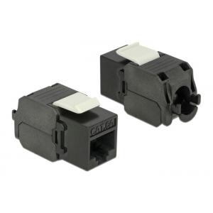 POWERTECH keystone module RJ45 female CAB-N150, Cat.6Α UTP 180°, μαύρο | Εξοπλισμός IT | elabstore.gr