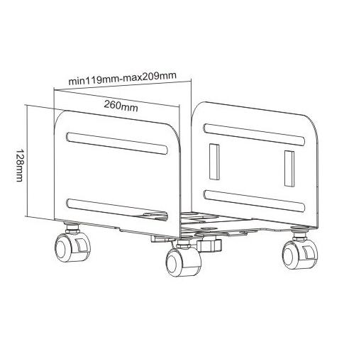 BRATECK Μεταλλική βάση PC CPB-4 με ροδάκια, Universal, έως 10kg | eLabstore.gr BRATECK Μεταλλική βάση PC CPB-4 με ροδάκια, Universal, έως 10kg | PC & Αναβάθμιση | elabstore.gr